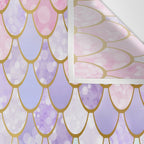 Mermaid Art, Pastel and Gold Wall Tapestry Gallery Image 3
