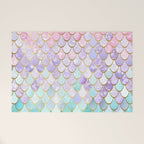 Mermaid Art, Pastel and Gold Welcome Mat Gallery Image 1