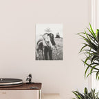 A Cowgirl & Her Horse - Black & White Photo Poster Gallery Image 2