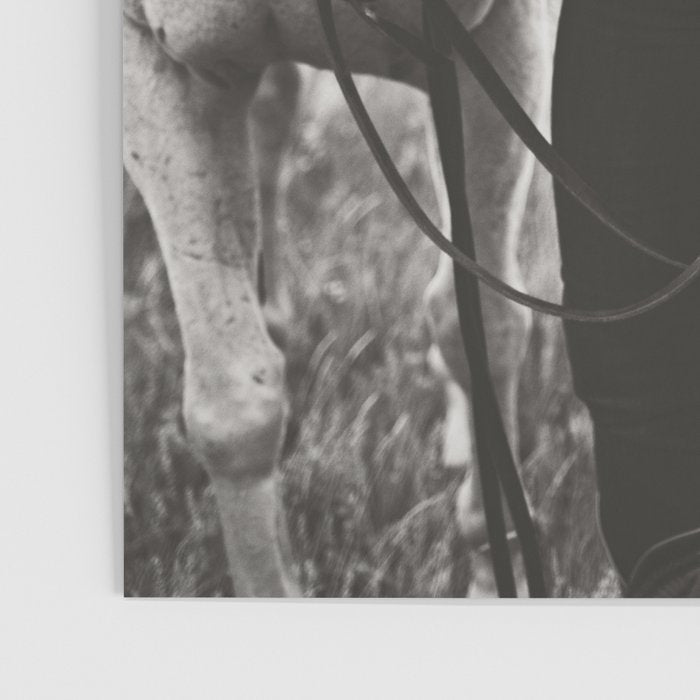 A Cowgirl & Her Horse - Black & White Photo Poster Gallery Image 3
