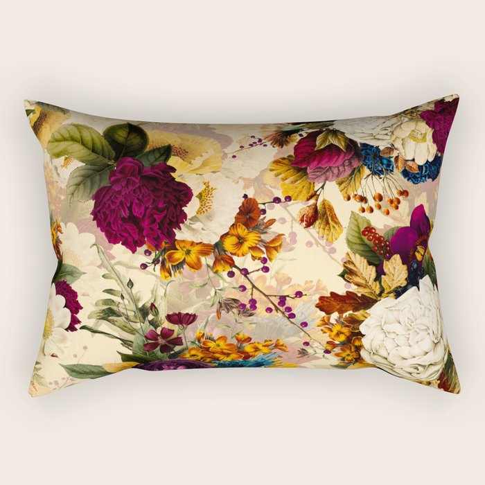 Vintage & Shabby Chic -  Nostalgic Winter Florals Pattern Rectangular Pillow Gallery Image 1