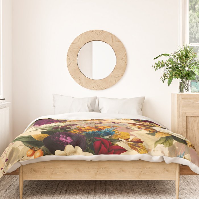 Vintage & Shabby Chic -  Nostalgic Winter Florals Pattern Duvet Cover Gallery Image 3