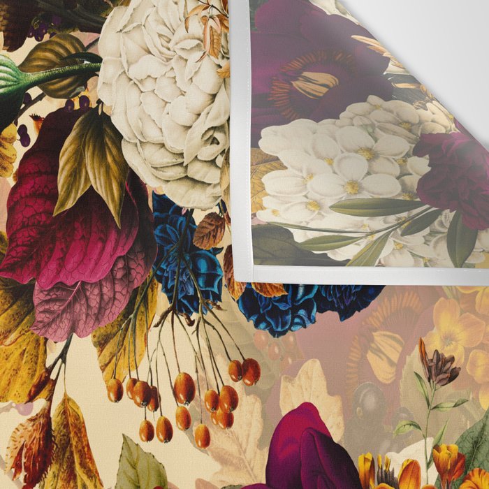 Vintage & Shabby Chic -  Nostalgic Winter Florals Pattern Wall Tapestry Gallery Image 3