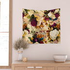 Vintage & Shabby Chic -  Nostalgic Winter Florals Pattern Wall Tapestry Gallery Image 2