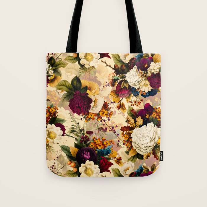 Vintage & Shabby Chic -  Nostalgic Winter Florals Pattern Tote Bag Gallery Image 1