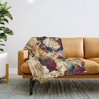 Vintage & Shabby Chic -  Nostalgic Winter Florals Pattern Throw Blanket Gallery Image 1