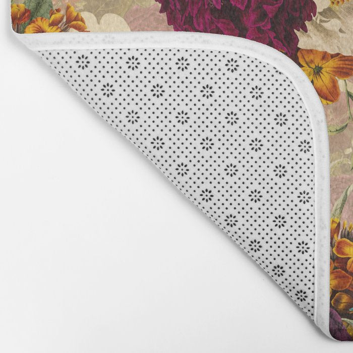 Vintage & Shabby Chic -  Nostalgic Winter Florals Pattern Bath Mat Gallery Image 2