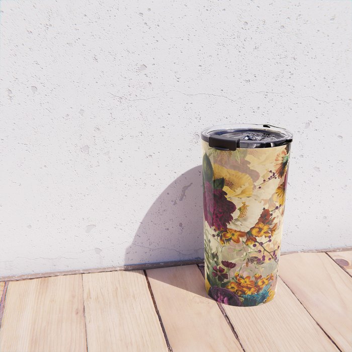 Vintage & Shabby Chic -  Nostalgic Winter Florals Pattern Travel Mug Gallery Image 4