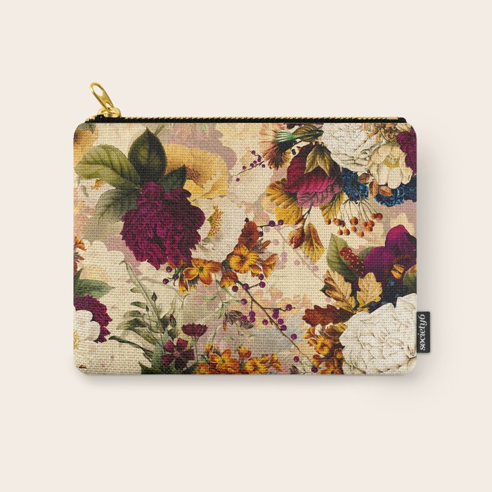 Vintage & Shabby Chic -  Nostalgic Winter Florals Pattern Carry All Pouch Gallery Image 1