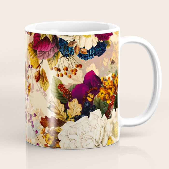 Vintage & Shabby Chic -  Nostalgic Winter Florals Pattern Coffee Mug Gallery Image 1