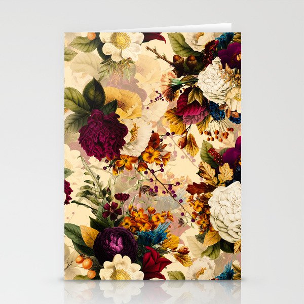 Vintage & Shabby Chic -  Nostalgic Winter Florals Pattern Stationery Card Gallery Image 1
