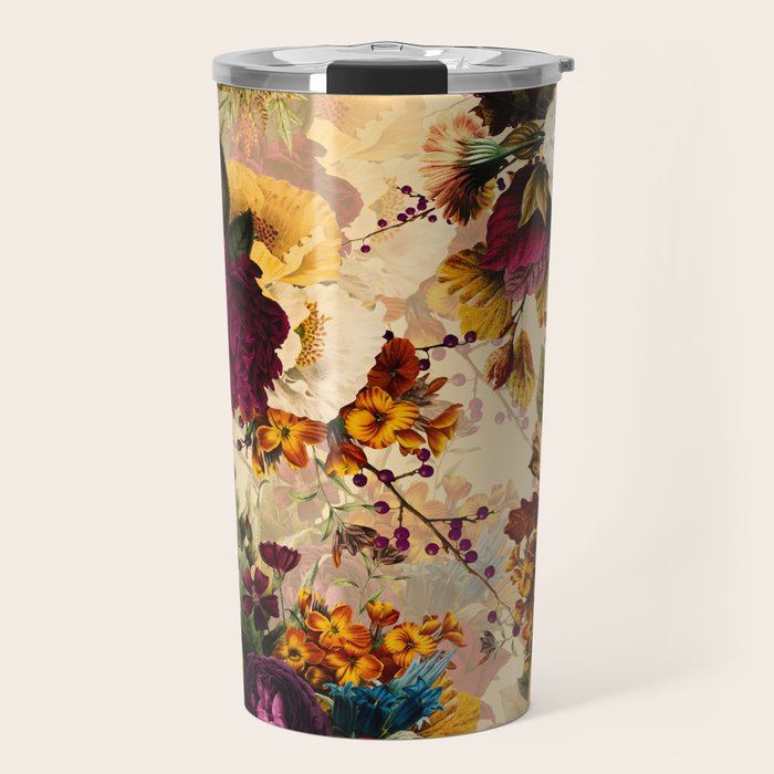 Vintage & Shabby Chic -  Nostalgic Winter Florals Pattern Travel Mug Gallery Image 1