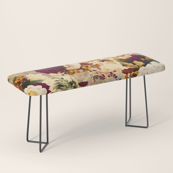 Vintage & Shabby Chic -  Nostalgic Winter Florals Pattern Bench Gallery Image 1