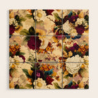 Vintage & Shabby Chic -  Nostalgic Winter Florals Pattern Wood Wall Art Gallery Image 1