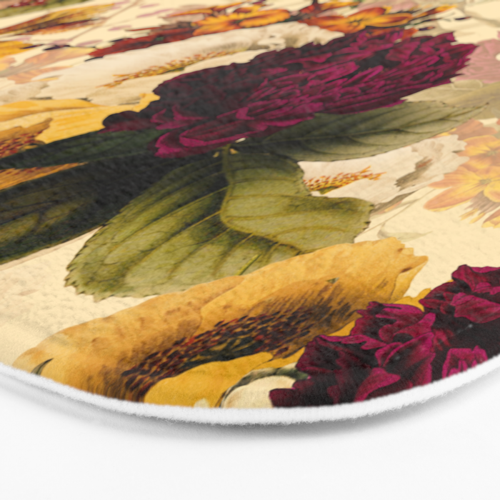 Vintage & Shabby Chic -  Nostalgic Winter Florals Pattern Bath Mat Gallery Image 3