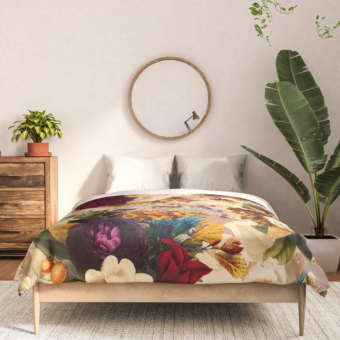 Vintage & Shabby Chic -  Nostalgic Winter Florals Pattern Comforter Gallery Image 3