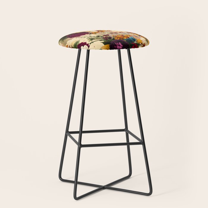 Vintage & Shabby Chic -  Nostalgic Winter Florals Pattern Stool Gallery Image 1