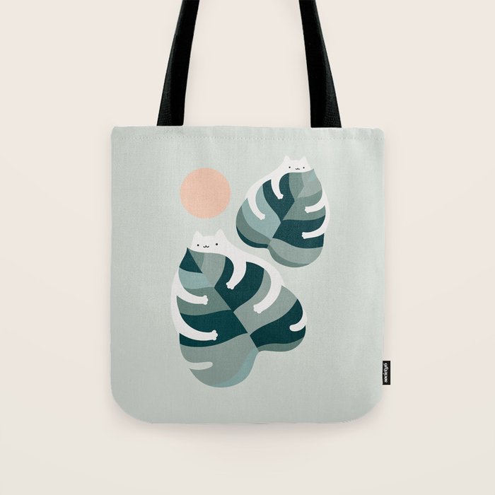 Cat and Plant 38 Tote Bag Gallery Image 1