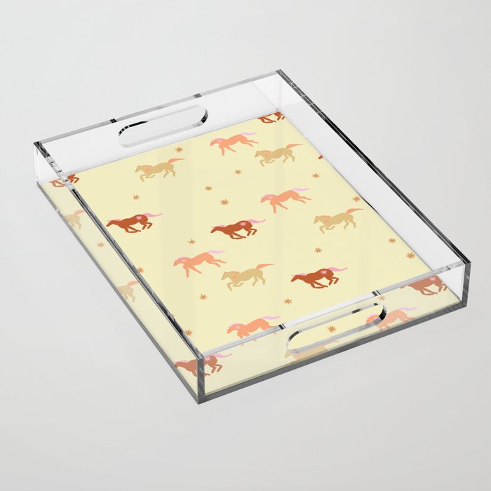 Herd of Wild West horses pattern Acrylic Tray Gallery Image 1
