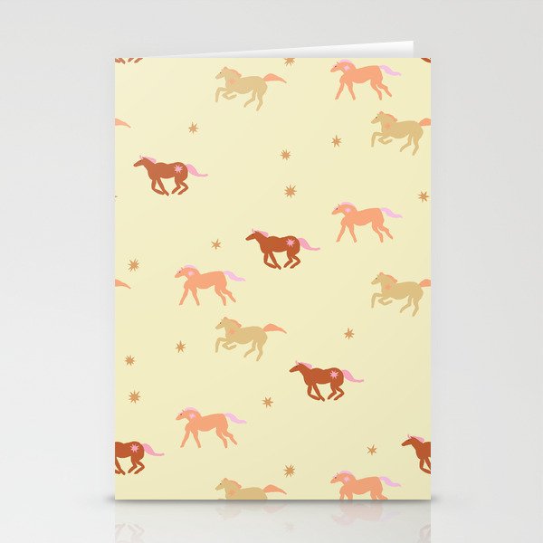 Herd of Wild West horses pattern Stationery Card Gallery Image 1