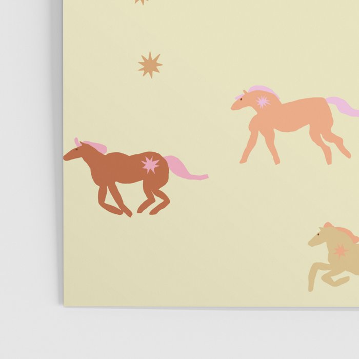 Herd of Wild West horses pattern Poster Gallery Image 3