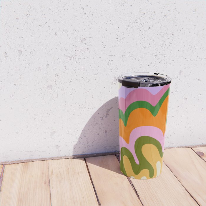70s Hippie Retro Abstract Colorful Explosion Travel Mug Gallery Image 4
