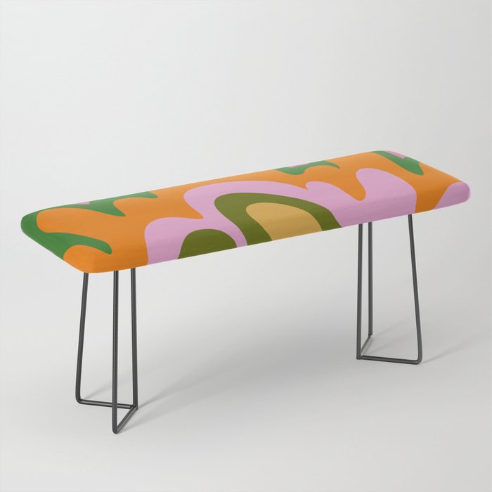 70s Hippie Retro Abstract Colorful Explosion Bench Gallery Image 1