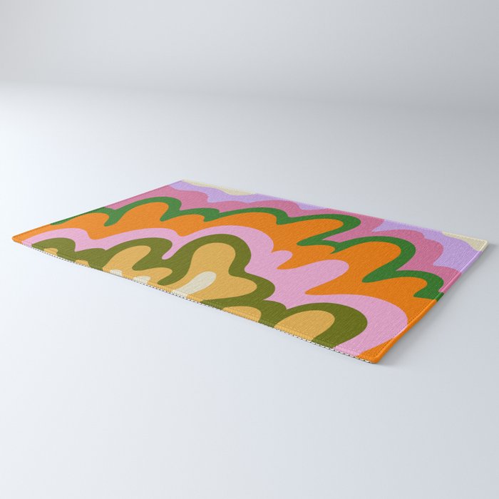 70s Hippie Retro Abstract Colorful Explosion Rug Gallery Image 3