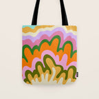 70s Hippie Retro Abstract Colorful Explosion Tote Bag Gallery Image 1