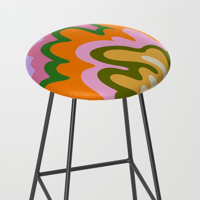 70s Hippie Retro Abstract Colorful Explosion Stool Gallery Image 2