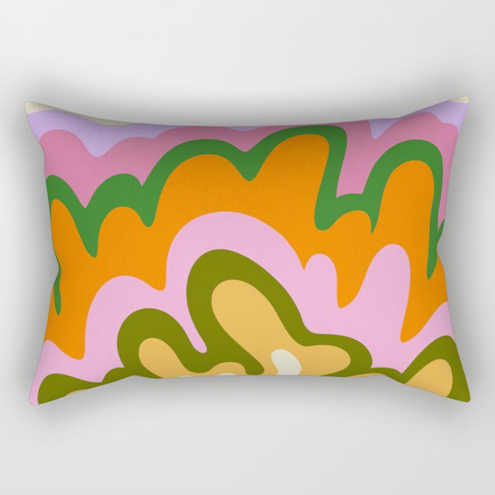 70s Hippie Retro Abstract Colorful Explosion Rectangular Pillow Gallery Image 1