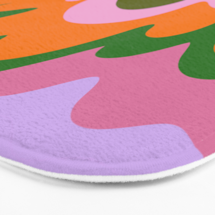 70s Hippie Retro Abstract Colorful Explosion Bath Mat Gallery Image 3