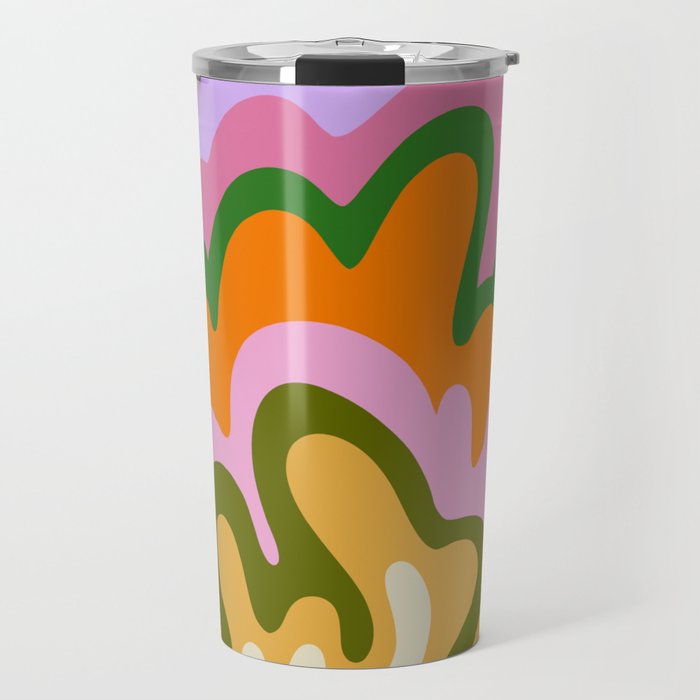 70s Hippie Retro Abstract Colorful Explosion Travel Mug Gallery Image 1