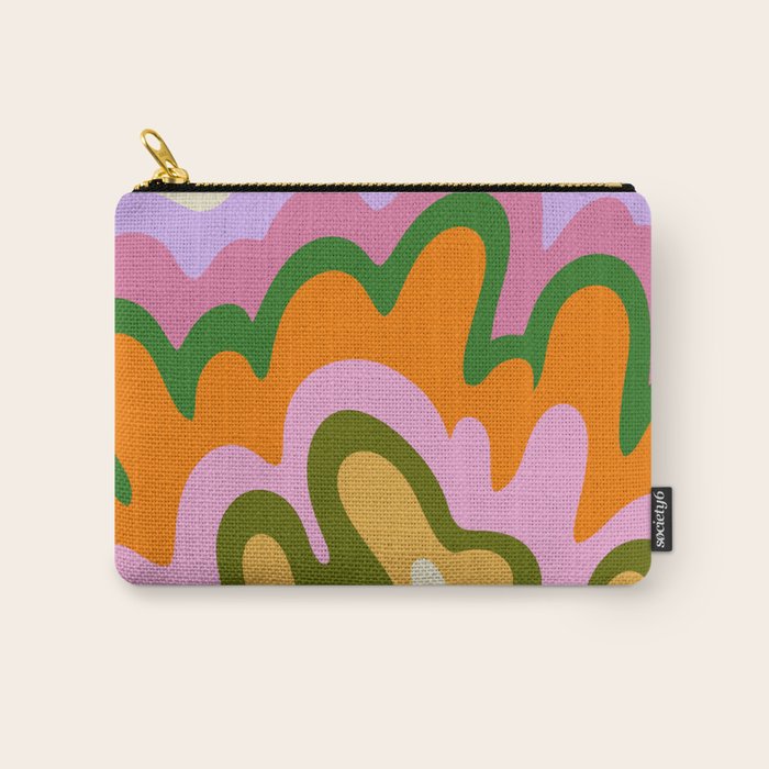 70s Hippie Retro Abstract Colorful Explosion Carry All Pouch Gallery Image 1