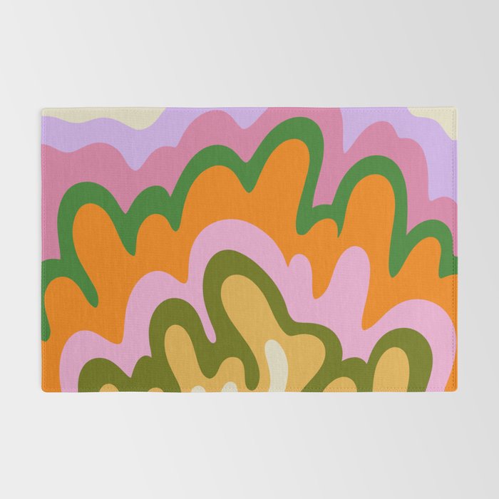 70s Hippie Retro Abstract Colorful Explosion Rug Gallery Image 2