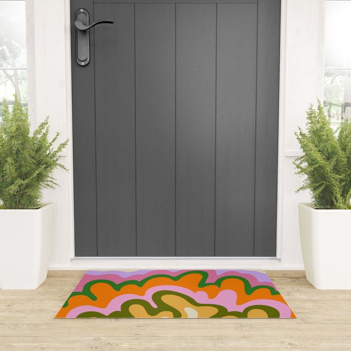 70s Hippie Retro Abstract Colorful Explosion Welcome Mat Gallery Image 3