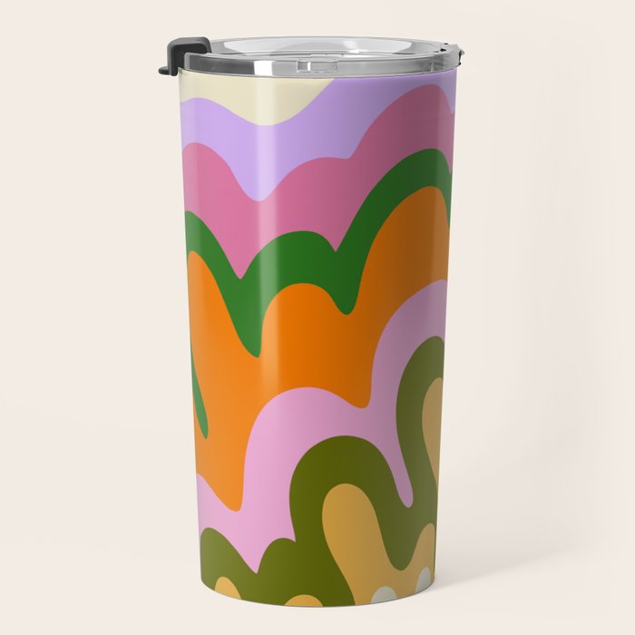 70s Hippie Retro Abstract Colorful Explosion Travel Mug Gallery Image 3