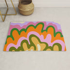 70s Hippie Retro Abstract Colorful Explosion Rug Gallery Image 1