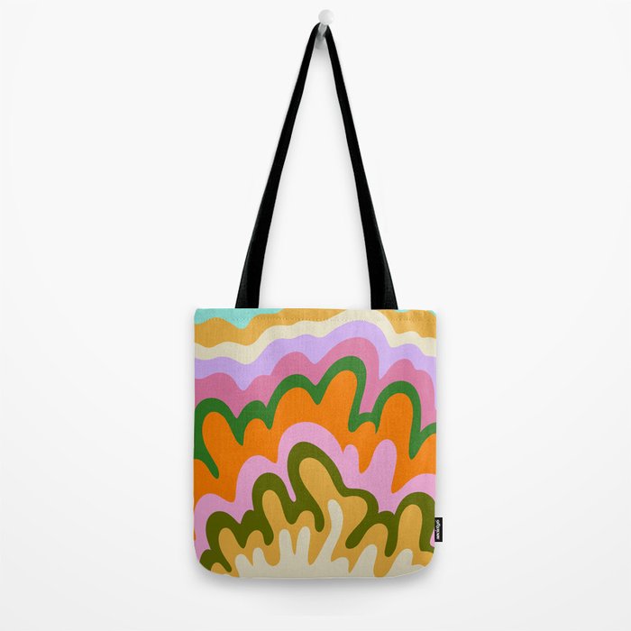 70s Hippie Retro Abstract Colorful Explosion Tote Bag Gallery Image 2
