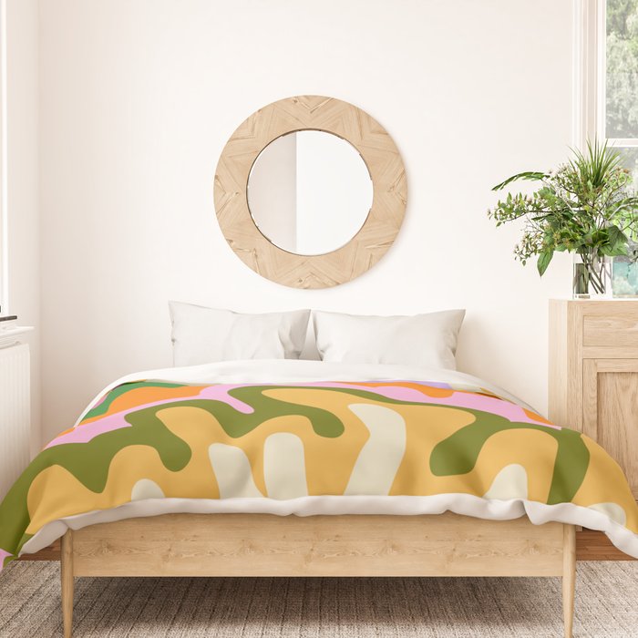 70s Hippie Retro Abstract Colorful Explosion Duvet Cover Gallery Image 3