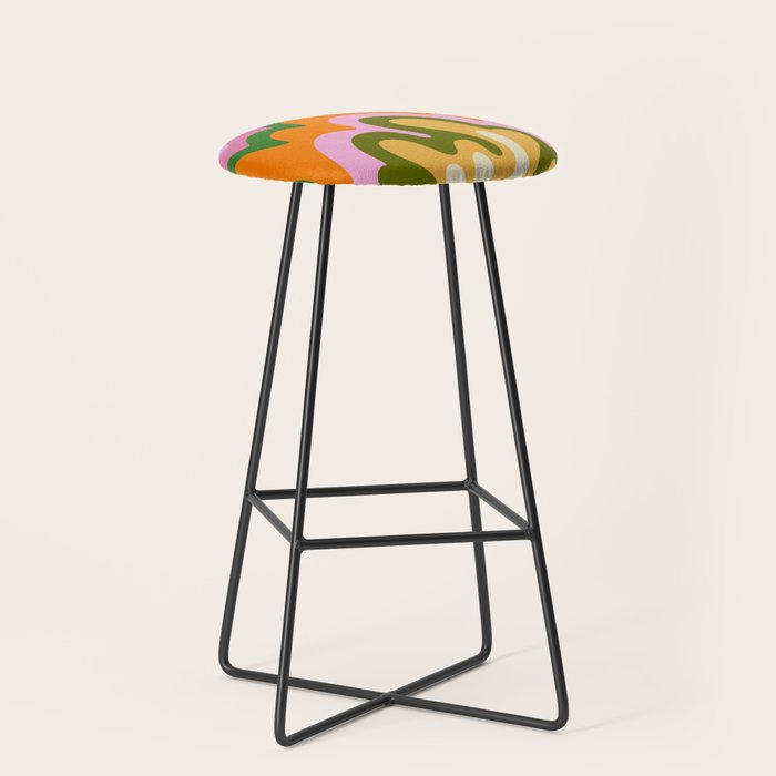 70s Hippie Retro Abstract Colorful Explosion Stool Gallery Image 1