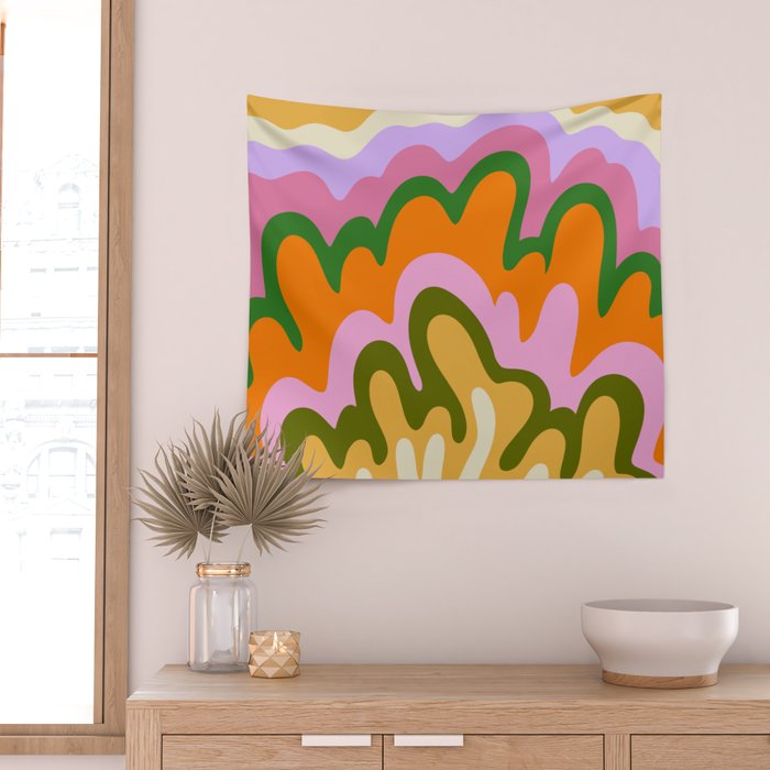 70s Hippie Retro Abstract Colorful Explosion Wall Tapestry Gallery Image 2