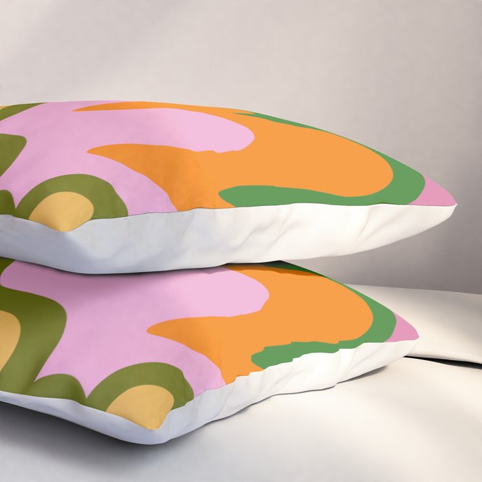 70s Hippie Retro Abstract Colorful Explosion Pillow Sham Gallery Image 3