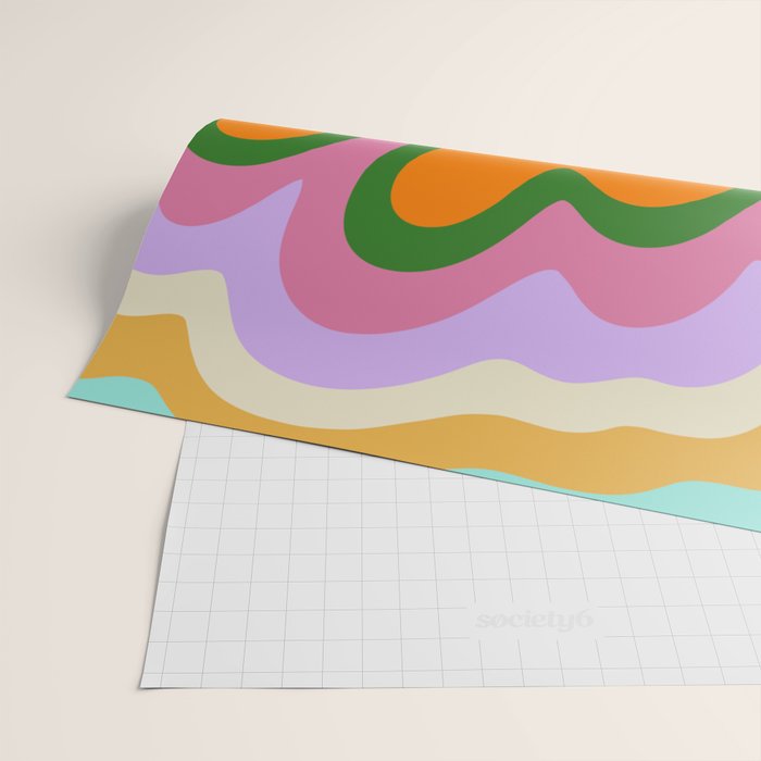 70s Hippie Retro Abstract Colorful Explosion Wrapping Paper Gallery Image 2