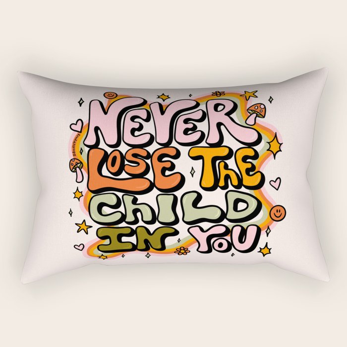 Never Lose the Child In You Rectangular Pillow Gallery Image 2