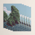 Japanese Wall Art Sage Green Poster Japanese Painting coastal japandi Art Maximalist Art Wrapping Paper Gallery Image 3