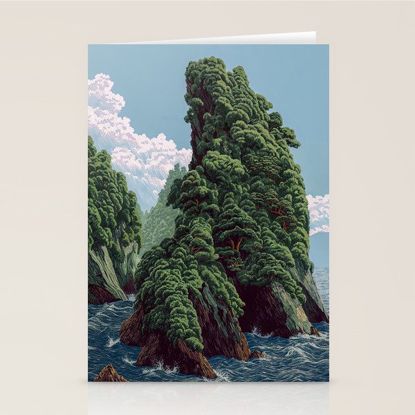 Japanese Wall Art Sage Green Poster Japanese Painting coastal japandi Art Maximalist Art Stationery Card Gallery Image 2