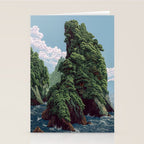 Japanese Wall Art Sage Green Poster Japanese Painting coastal japandi Art Maximalist Art Stationery Card Gallery Image 2