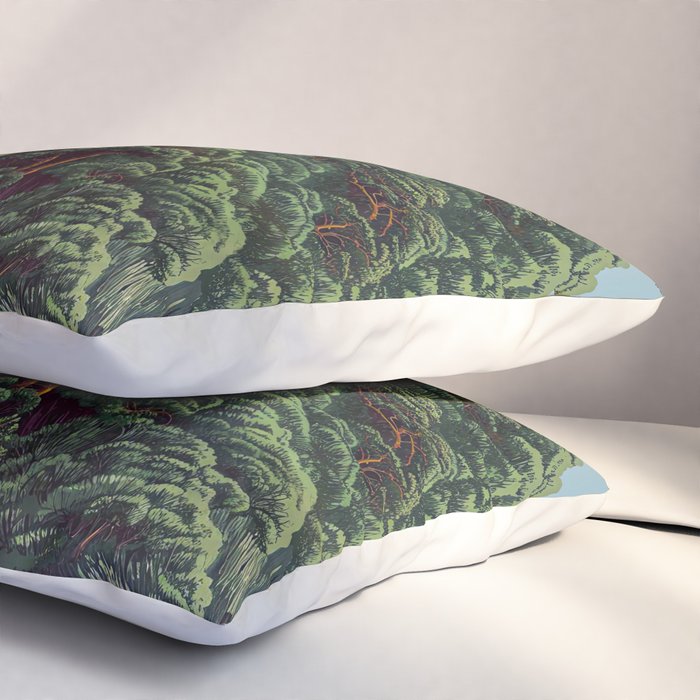 Japanese Wall Art Sage Green Poster Japanese Painting coastal japandi Art Maximalist Art Pillow Sham Gallery Image 3