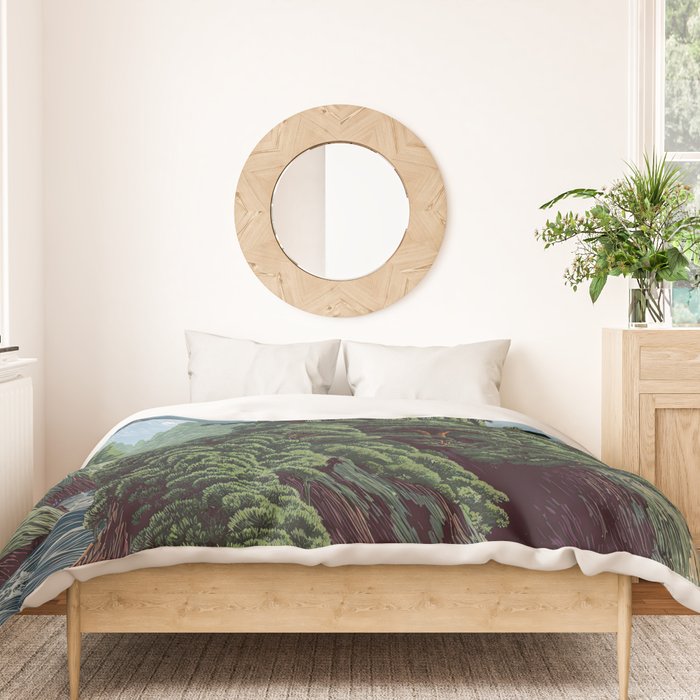 Japanese Wall Art Sage Green Poster Japanese Painting coastal japandi Art Maximalist Art Duvet Cover Gallery Image 3
